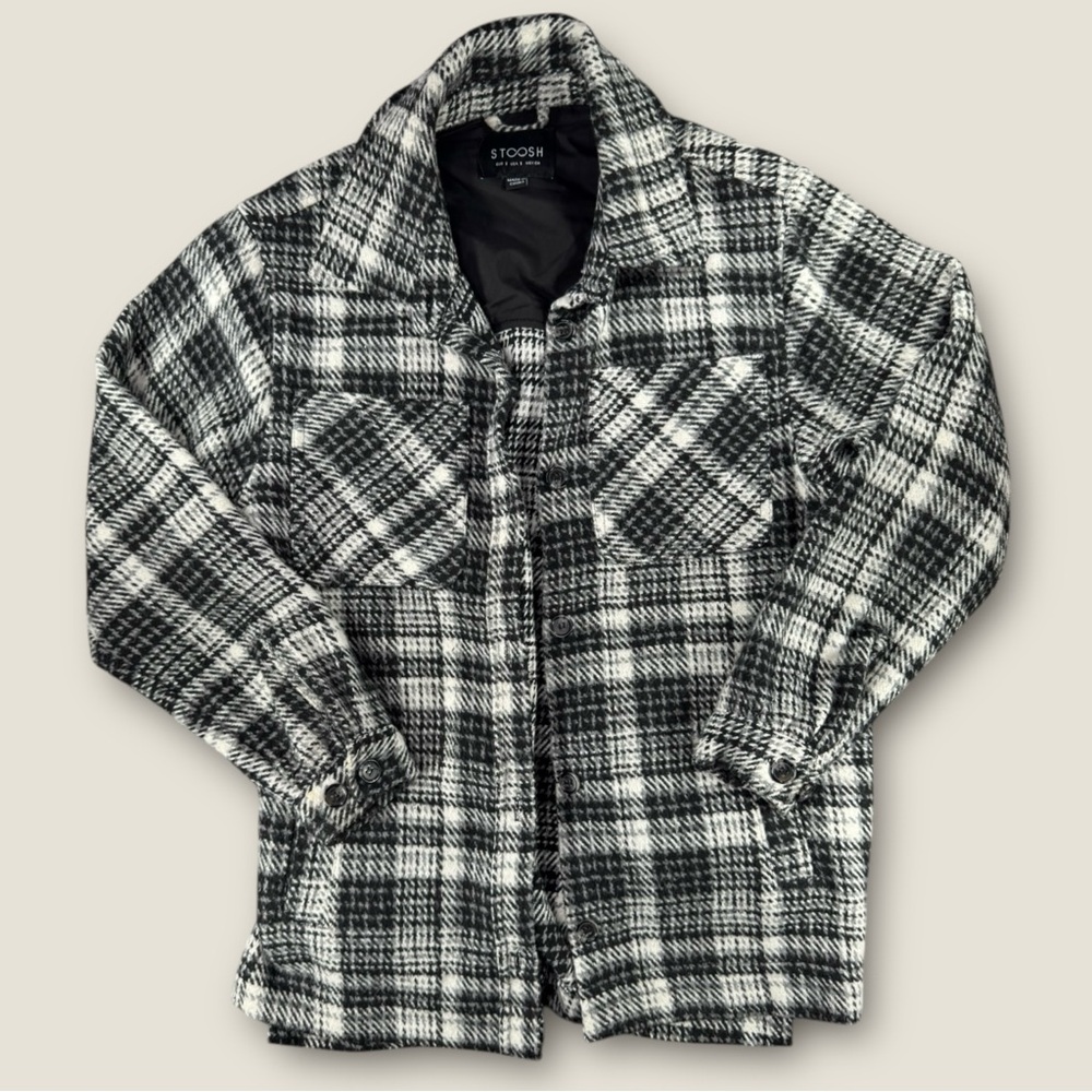 Stoosh Black and White Plaid Shirt‎ Jacket